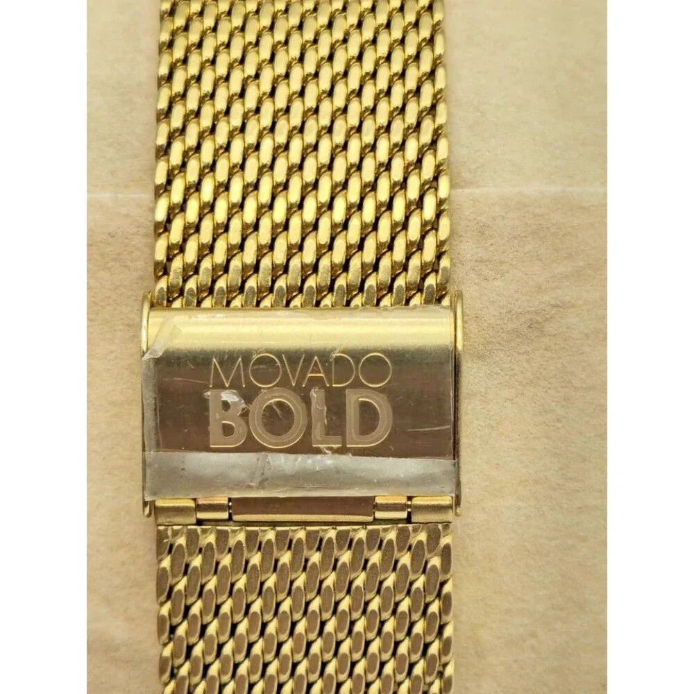 Movado Bold Men's Gold Tone Mesh Bracelet Brown Dial Watch